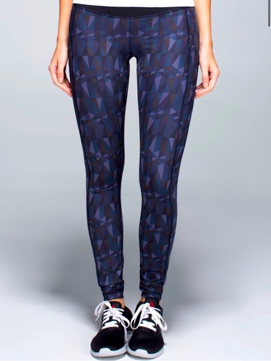 lululemon athletica Pants - Lululemon Speed Stained Glass Love Nightfall Black Leggings Size 8